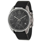 Buy Shop Calvin Klein Masculine Chronograph Black Dial Black Leather Strap Watch for Men - K2H27102 USA Online
