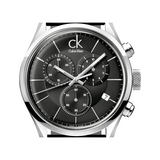 Buy Shop Calvin Klein Masculine Chronograph Black Dial Black Leather Strap Watch for Men - K2H27102 USA Online