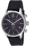 Buy Shop Calvin Klein Masculine Chronograph Black Dial Black Leather Strap Watch for Men - K2H27102 USA Online