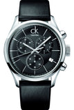 Buy Shop Calvin Klein Masculine Chronograph Black Dial Black Leather Strap Watch for Men - K2H27102 USA Online