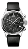 Buy Shop Calvin Klein Masculine Chronograph Black Dial Black Leather Strap Watch for Men - K2H27102 USA Online