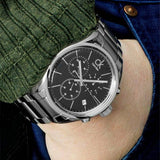 Buy Shop Calvin Klein Masculine Chronograph Black Dial Silver Steel Strap Watch for Men - K2H27104 USA Online