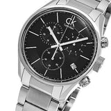 Buy Shop Calvin Klein Masculine Chronograph Black Dial Silver Steel Strap Watch for Men - K2H27104 USA Online