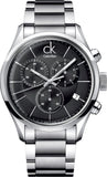 Buy Shop Calvin Klein Masculine Chronograph Black Dial Silver Steel Strap Watch for Men - K2H27104 USA Online