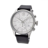Buy Shop Calvin Klein Masculine Chronograph White Dial Black Leather Strap Watch for Men - K2H27120 USA Online