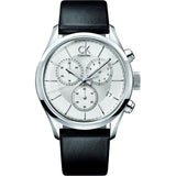 Buy Shop Calvin Klein Masculine Chronograph White Dial Black Leather Strap Watch for Men - K2H27120 USA Online