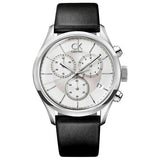 Buy Shop Calvin Klein Masculine Chronograph White Dial Black Leather Strap Watch for Men - K2H27120 USA Online