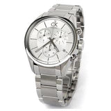 Buy Shop Calvin Klein Masculine Chronograph White Dial Silver Steel Strap Watch for Men - K2H27126 USA Online