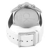 Buy Shop Calvin Klein Masculine Chronograph White Dial White Leather Strap Watch for Men - K2H27101 USA Online
