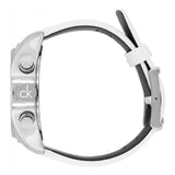Buy Shop Calvin Klein Masculine Chronograph White Dial White Leather Strap Watch for Men - K2H27101 USA Online
