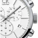 Buy Shop Calvin Klein Masculine Chronograph White Dial White Leather Strap Watch for Men - K2H27101 USA Online