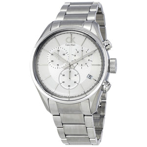 Buy Shop Calvin Klein Masculine Chronograph White Dial Silver Steel Strap Watch for Men - K2H27126 USA Online