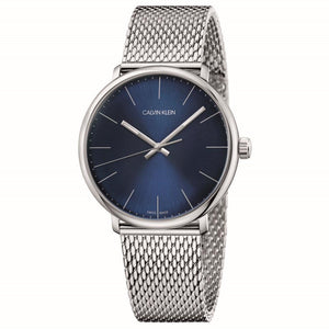 Buy Shop Calvin Klein High Noon Chronograph Blue Dial Silver Mesh Bracelet Watch for Men - K8M2712N USA Online