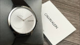 Buy Shop Calvin Klein Minimal Black Dial Black Leather Strap Watch for Men - K3M211C3 USA Online