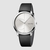 Buy Shop Calvin Klein Minimal Black Dial Black Leather Strap Watch for Men - K3M211C3 USA Online