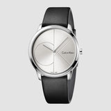 Buy Shop Calvin Klein Minimal Black Dial Black Leather Strap Watch for Men - K3M211C3 USA Online