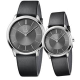 Buy Shop Calvin Klein Minimal Black Dial Black Leather Strap Watch for Men - K3M211C4 USA Online