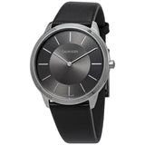 Buy Shop Calvin Klein Minimal Black Dial Black Leather Strap Watch for Men - K3M211C4 USA Online