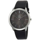 Buy Shop Calvin Klein Minimal Black Dial Black Leather Strap Watch for Men - K3M211C4 USA Online