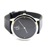 Buy Shop Calvin Klein Minimal Black Dial Black Leather Strap Watch for Men - K3M221CS USA Online
