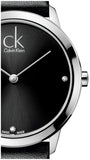 Buy Shop Calvin Klein Minimal Black Dial Black Leather Strap Watch for Men - K3M221CS USA Online