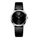 Buy Shop Calvin Klein Minimal Black Dial Black Leather Strap Watch for Men - K3M221CS USA Online