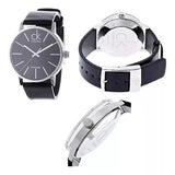 Buy Shop Calvin Klein Minimal Black Dial Black Leather Strap Watch for Men - K7621107 USA Online