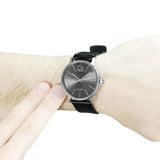 Buy Shop Calvin Klein Minimal Black Dial Black Leather Strap Watch for Men - K7621107 USA Online