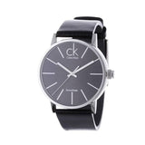 Buy Shop Calvin Klein Minimal Black Dial Black Leather Strap Watch for Men - K7621107 USA Online