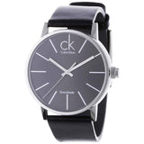 Buy Shop Calvin Klein Minimal Black Dial Black Leather Strap Watch for Men - K7621107 USA Online