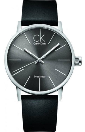 Buy Shop Calvin Klein Minimal Black Dial Black Leather Strap Watch for Men - K7621107 USA Online