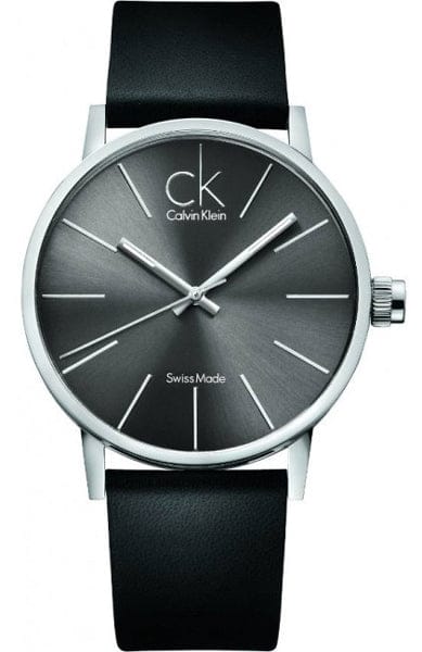 Buy Shop Calvin Klein Minimal Black Dial Black Leather Strap Watch for Men - K7621107 USA Online