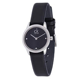 Buy Shop Calvin Klein Minimal Black Dial Black Leather Strap Watch for Women - K3M231C4 USA Online