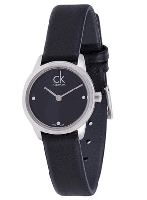 Buy Shop Calvin Klein Minimal Black Dial Black Leather Strap Watch for Women - K3M231C4 USA Online