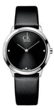Buy Shop Calvin Klein Minimal Black Dial Black Leather Strap Watch for Women - K3M231C4 USA Online