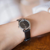 Buy Shop Calvin Klein Minimal Black Dial Black Leather Strap Watch for Women - K3M231CS USA Online