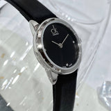 Buy Shop Calvin Klein Minimal Black Dial Black Leather Strap Watch for Women - K3M231CS USA Online
