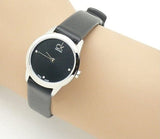 Buy Shop Calvin Klein Minimal Black Dial Black Leather Strap Watch for Women - K3M231CS USA Online