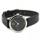 Buy Shop Calvin Klein Minimal Black Dial Black Leather Strap Watch for Women - K3M231CS USA Online