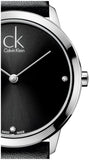Buy Shop Calvin Klein Minimal Black Dial Black Leather Strap Watch for Women - K3M231CS USA Online