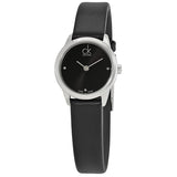 Buy Shop Calvin Klein Minimal Black Dial Black Leather Strap Watch for Women - K3M231CS USA Online