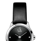 Buy Shop Calvin Klein Minimal Black Dial Black Leather Strap Watch for Women - K3M231CS USA Online