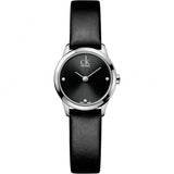 Buy Shop Calvin Klein Minimal Black Dial Black Leather Strap Watch for Women - K3M231CS USA Online