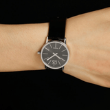 Buy Shop Calvin Klein Minimal Black Dial Black Leather Strap Watch for Women - K7622107 USA Online