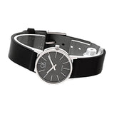 Buy Shop Calvin Klein Minimal Black Dial Black Leather Strap Watch for Women - K7622107 USA Online