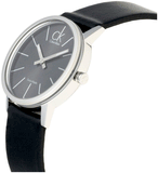 Buy Shop Calvin Klein Minimal Black Dial Black Leather Strap Watch for Women - K7622107 USA Online