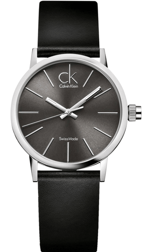 Buy Shop Calvin Klein Minimal Black Dial Black Leather Strap Watch for Women - K7622107 USA Online