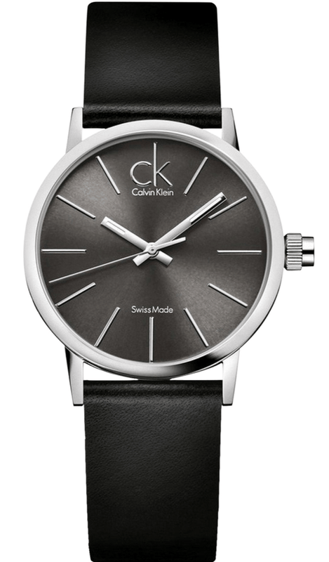 Buy Shop Calvin Klein Minimal Black Dial Black Leather Strap Watch for Women - K7622107 USA Online