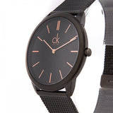 Buy Shop Calvin Klein Minimal Black Dial Black Mesh Bracelet Watch for Men - K3M21421 USA Online