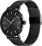 Buy Shop Calvin Klein Minimal Black Dial Black Mesh Bracelet Watch for Men - K3M21421 USA Online
